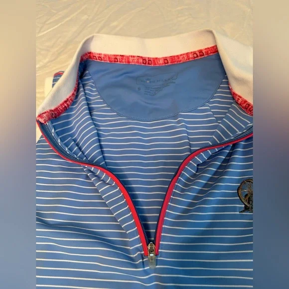 Peter Millar Women’s Sleeveless Golf Polo Shirt S Blue White Stripe UPF 50+ - Picture 7 of 14